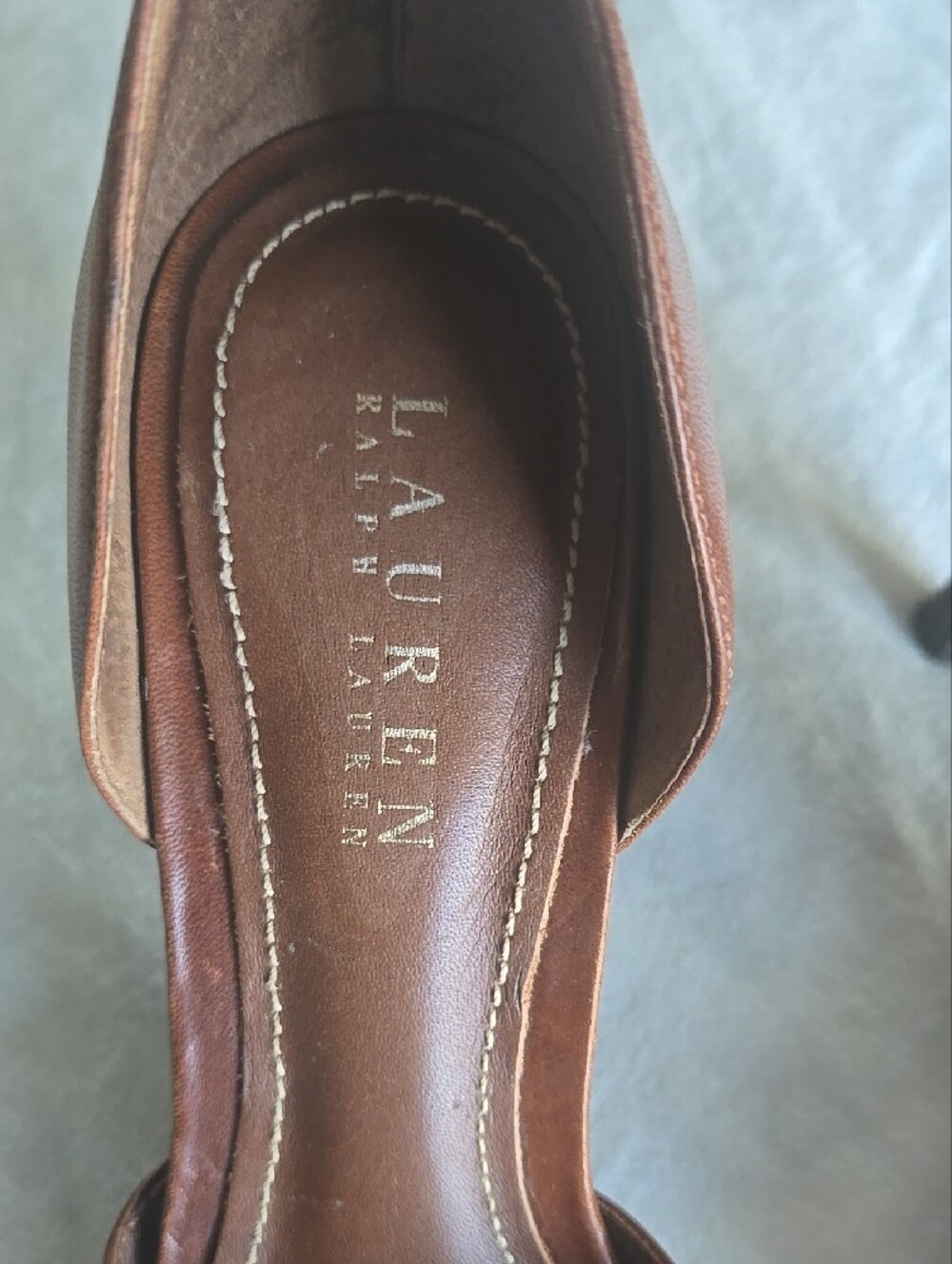 Vintage Lauren Ralph Lauren Brown Leather D'Orsay Pointed Pumps - Picture 2 of 13